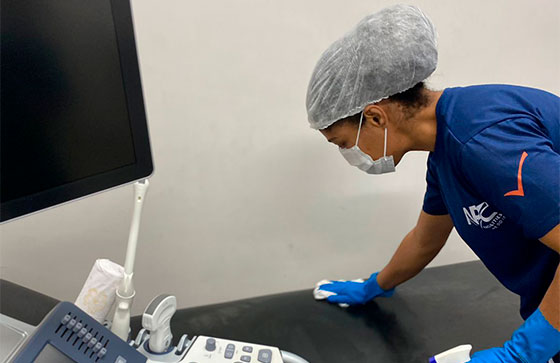 Imagem de Profissionais Limpando uma sala